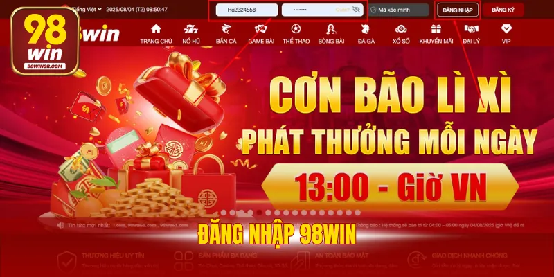 Hướng Dẫn Đăng Nhập 98WIN Nhanh Chóng Với 4 Bước Cơ Bản 1 Đăng Nhập 98WIN