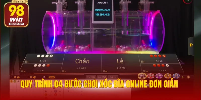 Xóc Đĩa Online - Game Cá Cược Nhiều Cơ Hội Trúng Lớn 4 Quy trình 04 bước chơi xóc đĩa online đơn giản